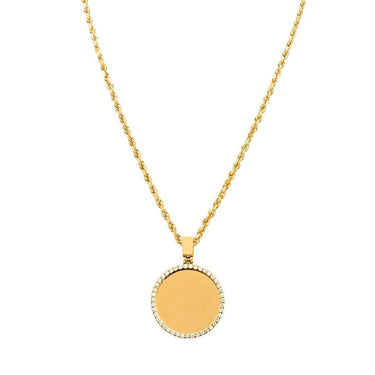 Diamond Rest In Peace Memory Frame Pendant in 14k Yellow Gold 2.15 Ctw